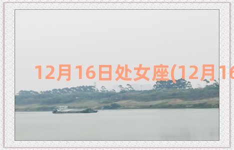 12月16日处女座(12月16日运势)