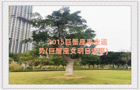 2015巨蟹座事业运势(巨蟹座女明日运事)