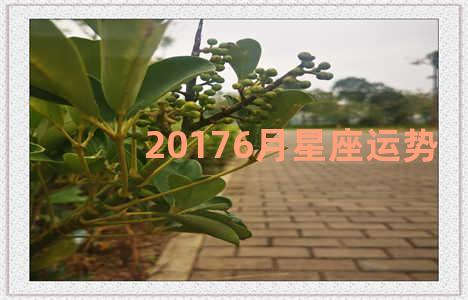 20176月星座运势