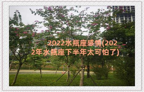 2022水瓶座感情(2022年水瓶座下半年太可怕了)