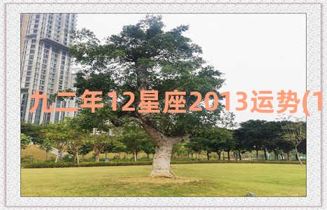 九二年12星座2013运势(12星座年运)