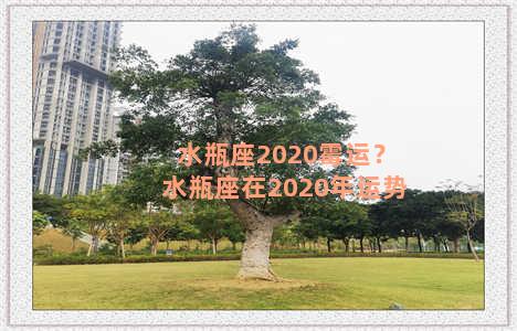 水瓶座2020霉运？水瓶座在2020年运势