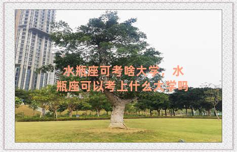 水瓶座可考啥大学，水瓶座可以考上什么大学吗